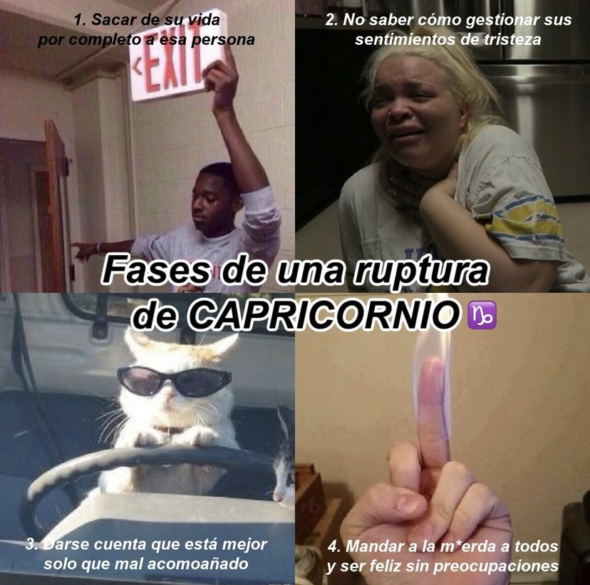 capricornio_hn's tweet photo. Fases de una ruptura de #Capricornio ✨🔮✨ #horoscoponegro https://t.co/F256e9we1J