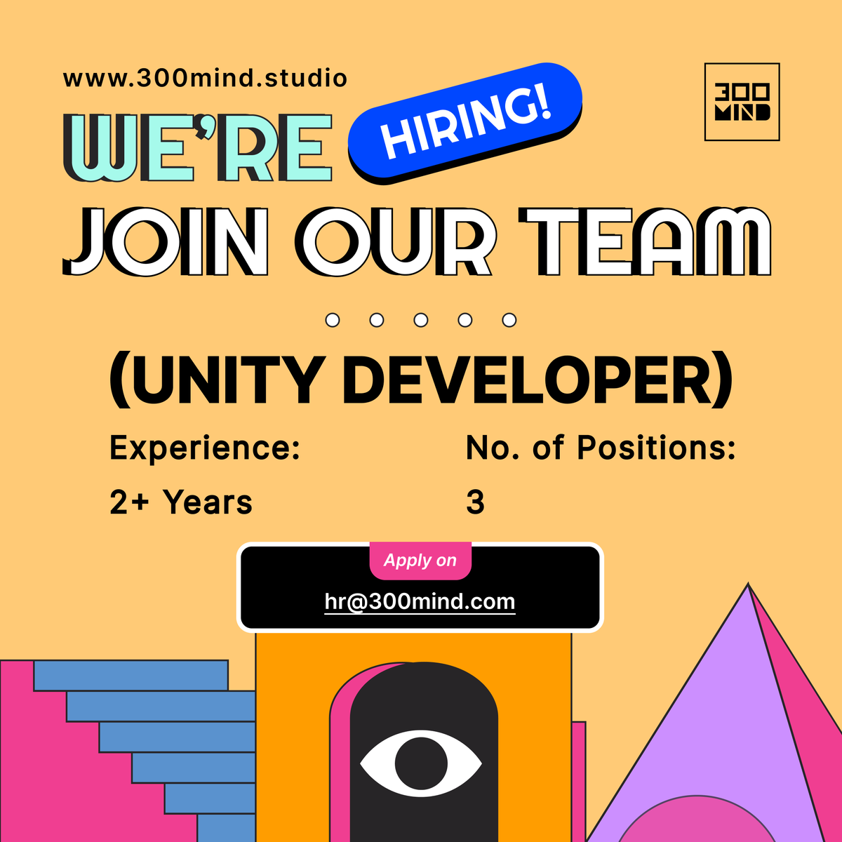 AshaaRajput's tweet photo. 🎮Join our team! 300Mind is hiring Unity Developers. Send your resumes to hr@300minds.com and let's build amazing games together!
#Hiringalert #JoinOurTeam #UnityDeveloper #NowHiring #300Mind https://t.co/eBlI1naUaX