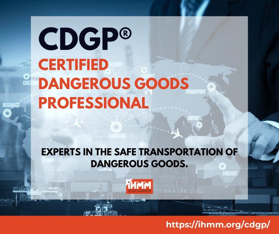 TheIHMM's tweet photo. Unlock your expertise in the safe and compliant transportation of dangerous goods with the CDGP® credential!
To learn more reach out to IHMM at https://t.co/tuwBYKd0YO
#IHMM #CDGP #ProfessionalCredentials #TransportationExcellence #CareerAdvancement https://t.co/6SqdUh4khr