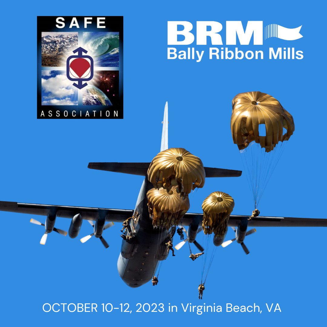 BallyRibbon's tweet photo. Will you be at the #SafeAssociation #61stSymposium this fall? Stop by booth 132 to see BRM's safety webbings and tapes ideal for military, aerospace, fire, law enforcement, industrial, and commercial fall protection personal protective equipment. https://t.co/gW55n4CpN5 https://t.co/3ciUOv3BCi