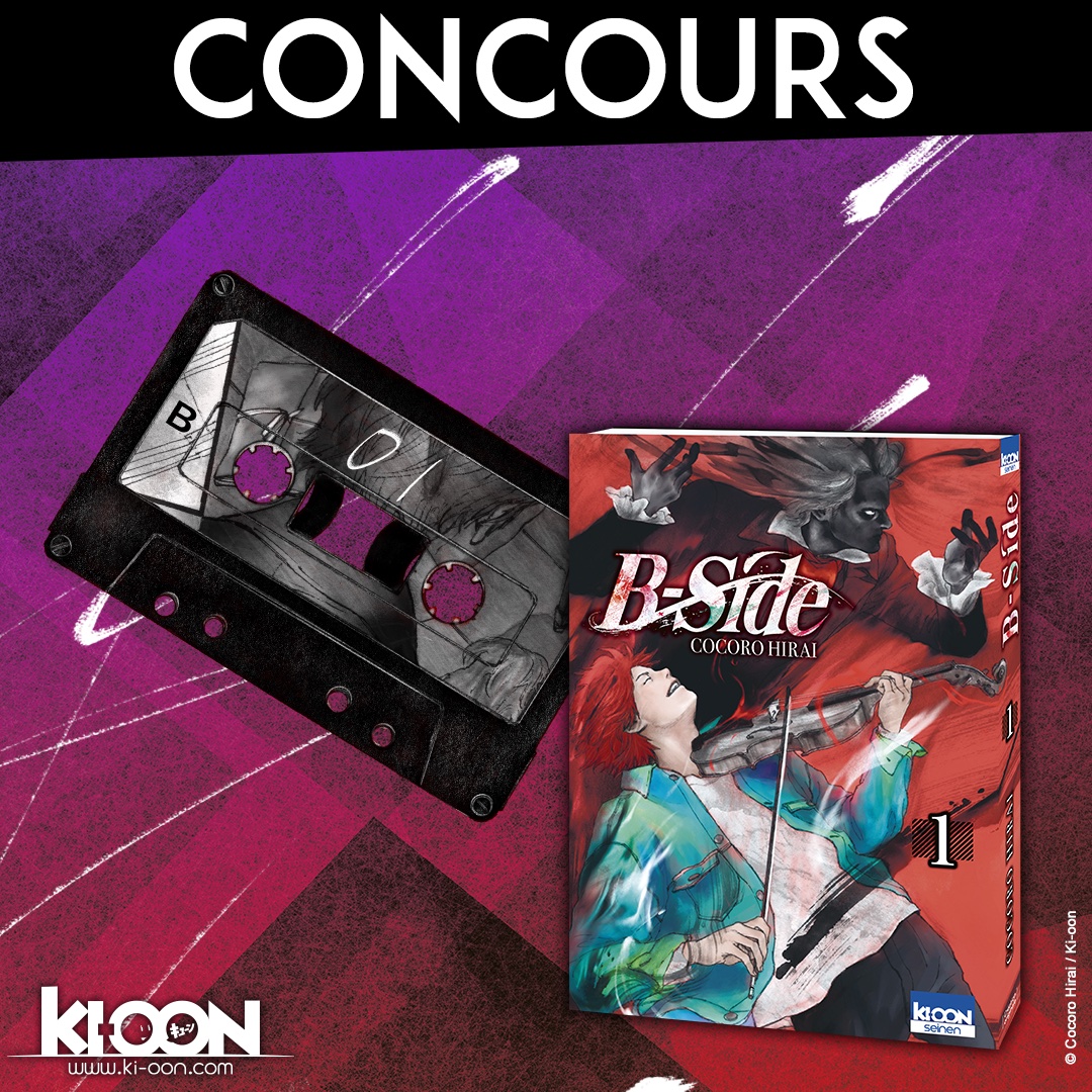 [ CONCOURS ] Amoureux de musique ? Ce concours est pour vous !
On propose à 3 personnes de remporter le premier tome de "B-Side". 🎻

Pour participer : 
Liker la publication
RT + follow <a href="/ki_oon_Editions/">Ki-oon éditions</a>

TAS le 7 septembre 🍀