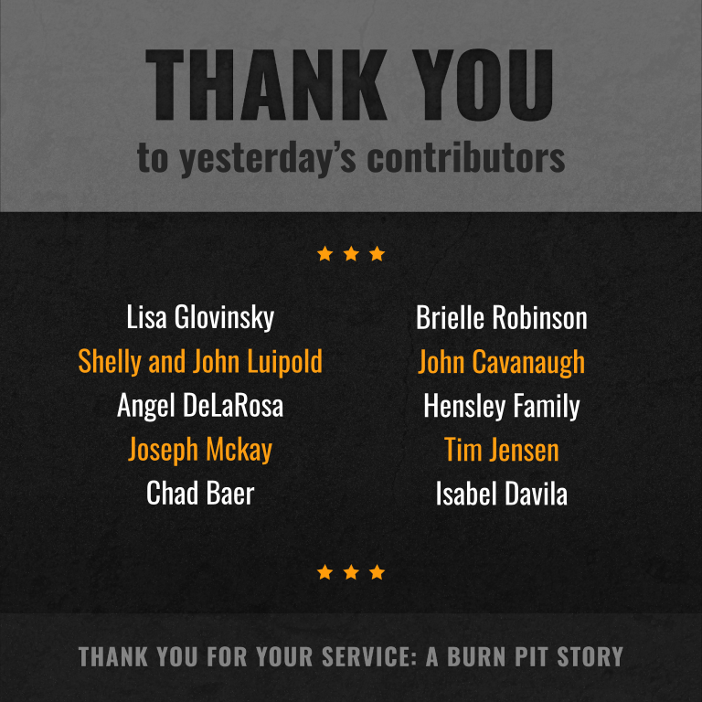 BurnPitsMovie's tweet photo. 🎉 Shoutout to those who supported us yesterday! 🙌

Show your support: https://t.co/Yyb9XQKAMx.

#BurnPitsMovie

#Veterans
#BurnPits
#PACTAct
#Military

@ProducedbyJMG @Burnpit360 @TheJohnFeal9117 @jonstewart https://t.co/BW5YH0SoJn