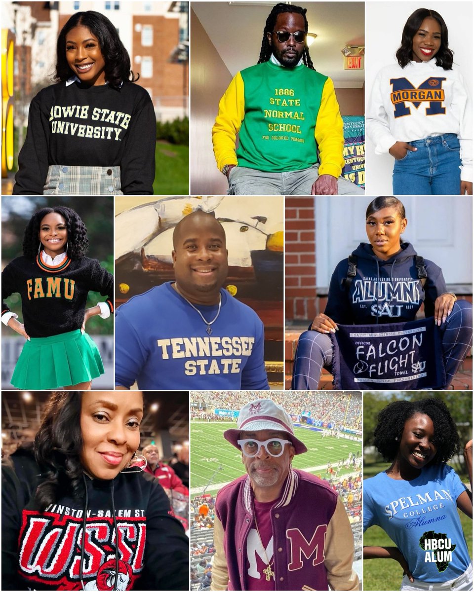 hbcualum's tweet photo. Sept 1st is #CollegeColorsDay across the country, so let us know which #HBCU(s) you're repping! https://t.co/92J3xCQy3q