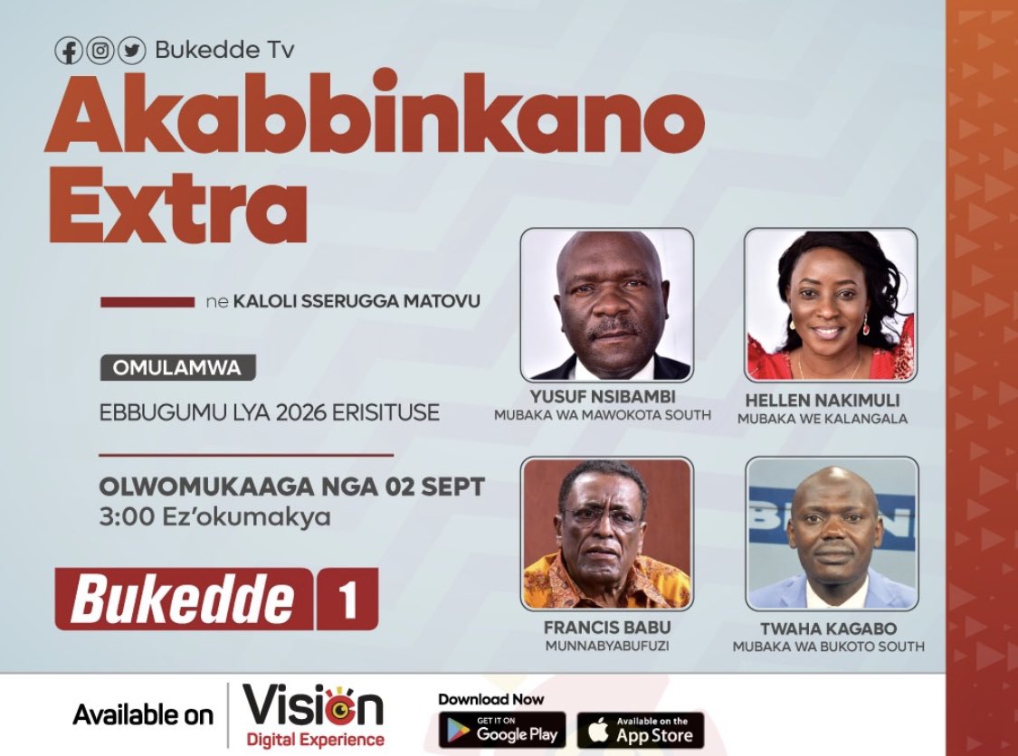 Please remember to watch Akabbinkano Extra tomorrow @bukeddetv ! Let’s talk more .
