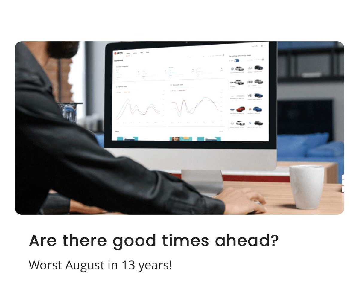 Worst August in 13 years!

Is the cost of living crisis affecting the value of used cars? 

Check out our latest newsletter to see why selling your car can be more stressful than buying a house or organising a wedding!

TheCarFisher.co.uk 

#automotiveindustry #sellmycar