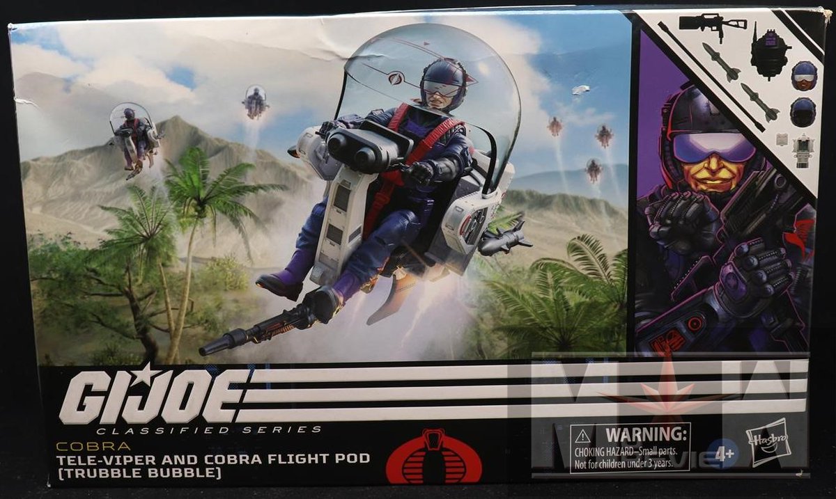 MUReview's tweet photo. G.I. Joe Classified Series 2023 - #79 Tele-Viper & Cobra Flight Pod (Trubble Bubble) @hasbro @hasbropulse @gijoeofficial #classified #gijoe #2023 #yojoe #cobra #hasbro #hasbropulse #112scale #79 #televiper #flightpod #trubblebubble https://t.co/eje2bzMbiP https://t.co/JtvaKGeOhR