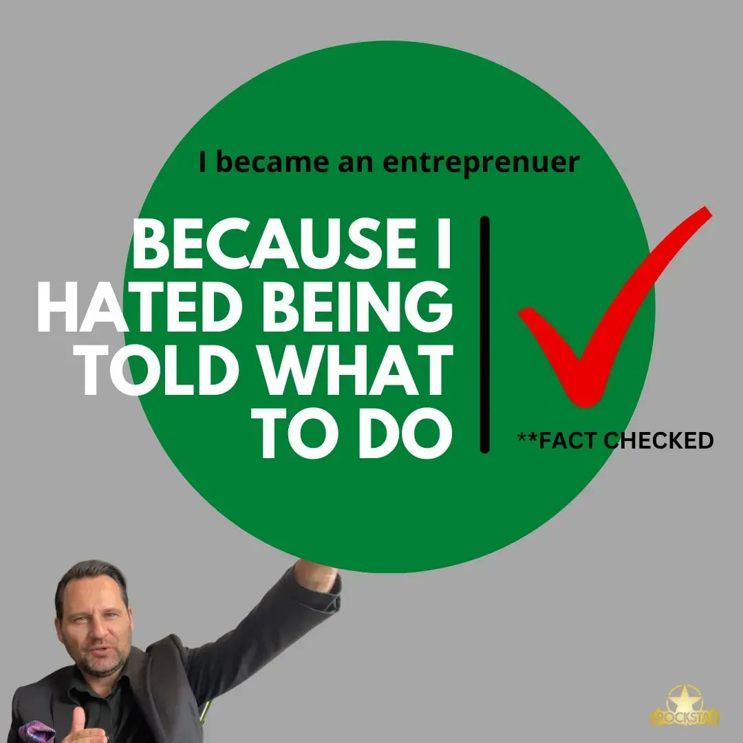 Being an entrepreneur is not just a job, it's a lifestyle. It's the freedom to chart your own course and create something truly unique and meaningful. 

And let's be real, who doesn't love the idea of being their own boss? 

 #EntrepreneurLife #Freedom #BossMode