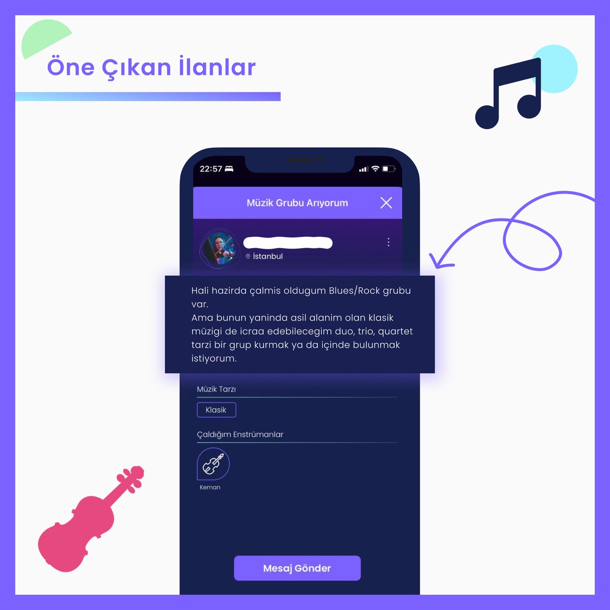armonyapp's tweet photo. Armony ile ilanını ver, yeni müzikal yol arkadaşlarını bul! 🥳 #müzikgrubu #müzisyen #armony https://t.co/pcWkwFlxTk