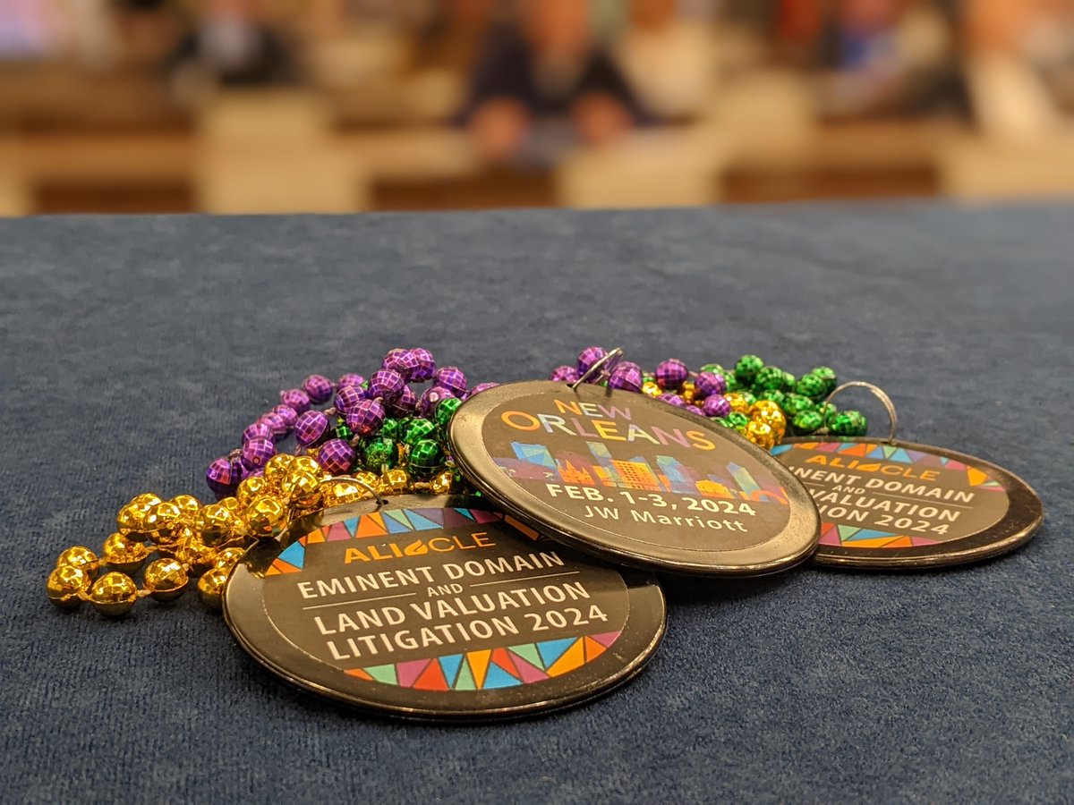 Get ready: the agenda/faculty list for 2024 <a href="/ALI_CLE/">ALI CLE</a> Eminent Domain &amp; Land Valuation Conference, Feb. 1-3, JW Marriott, New Orleans, will be published soon. In the meantime, registration &amp; hotel block are open - reserve your spot. Don't miss out (we sold out the past few years).