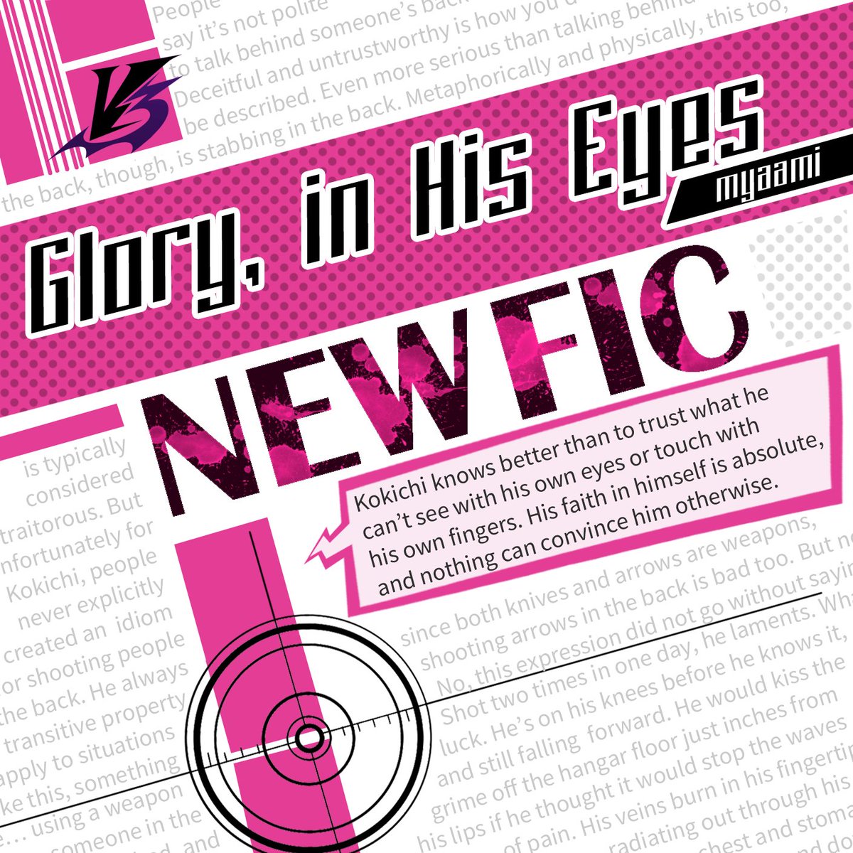 myaami_rose's tweet photo. "Glory, in His Eyes"
💥Kokichi Oma, w/ Kaito Momota, Maki Harukawa
💥unreliable narrator, hallucinations, chapter 5, canon divergence, major character death
💥3.7k words
🔗 https://t.co/OUtHhMd5e4

My contribution for @v3chapter5zine! The zine is free and available at their page! https://t.co/Xjvgtyu4Cv