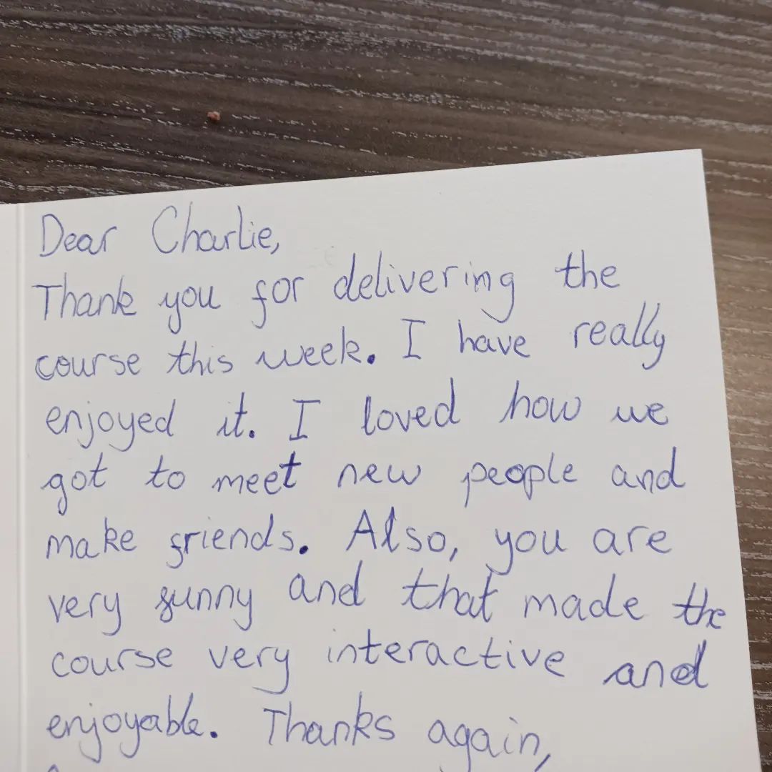 ReadNowWriteNow's tweet photo. Just finished another creative writing course as part of the Got Any ID? Project and I'm going to miss working with such lovely, caring and intelligent young people. We had lots of sweets& snacks today but the icing on the cake was this card. #feelingblessed #gotanyID? https://t.co/4kY0Xw3rix