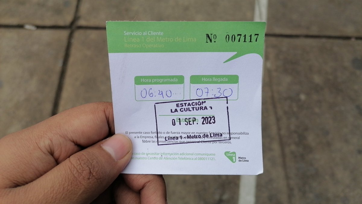 manulf86's tweet photo. #Linea1 al bajar en las estaciones no olviden solicitar una justificación por la demora para que puedan presentar en sus trabajos o centros de estudios https://t.co/nNifhgfmk4