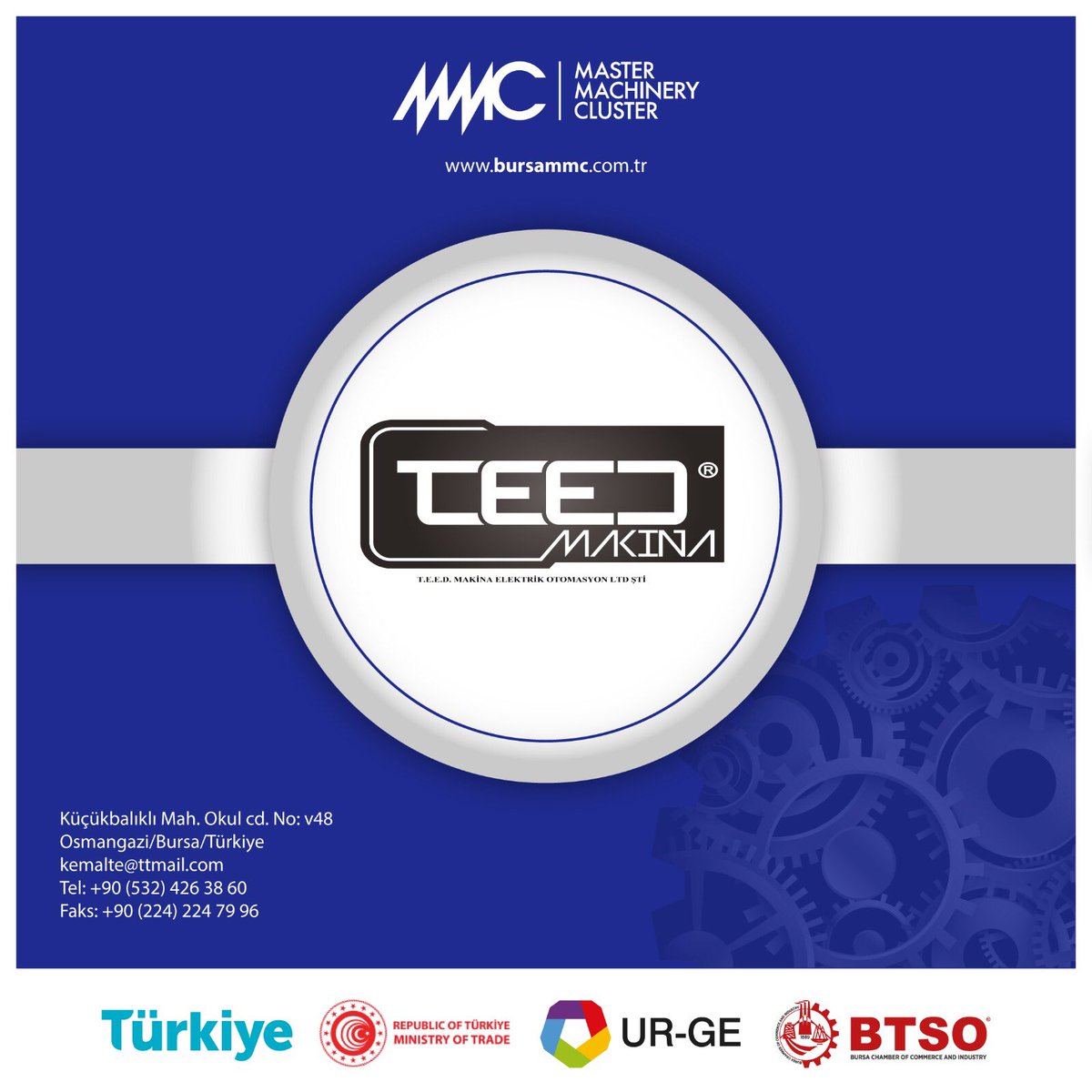 Bursa’da makine sektöründe faaliyet gösteren Teed Makina, Bursa MMC'nin sağladığı avantajlarla ihracat kapasitesini güçlendirerek global pazar çeşitliliğini artırıyor.

#bursaMMC #makina #makinacluster