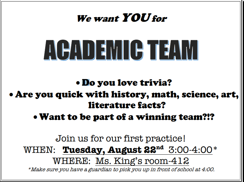 Join the Academic Team!