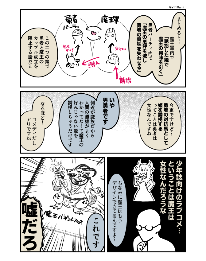 新連載を考える漫画家と編集のオリジナル漫画(のネーム) 勇者と魔王編(3/3)