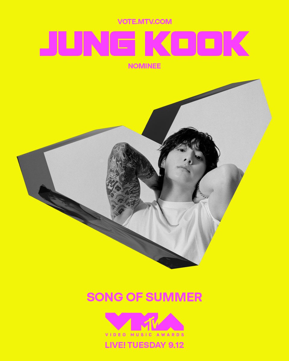 <a href="/BTS_twt/">방탄소년단</a> Congrats, Jung Kook 🫶 "Seven" is nominated for Song of Summer at the 2023 #VMAs!

Vote on <a href="/MTV/">MTV</a>'s Instagram story starting Thursday, September 7th!
