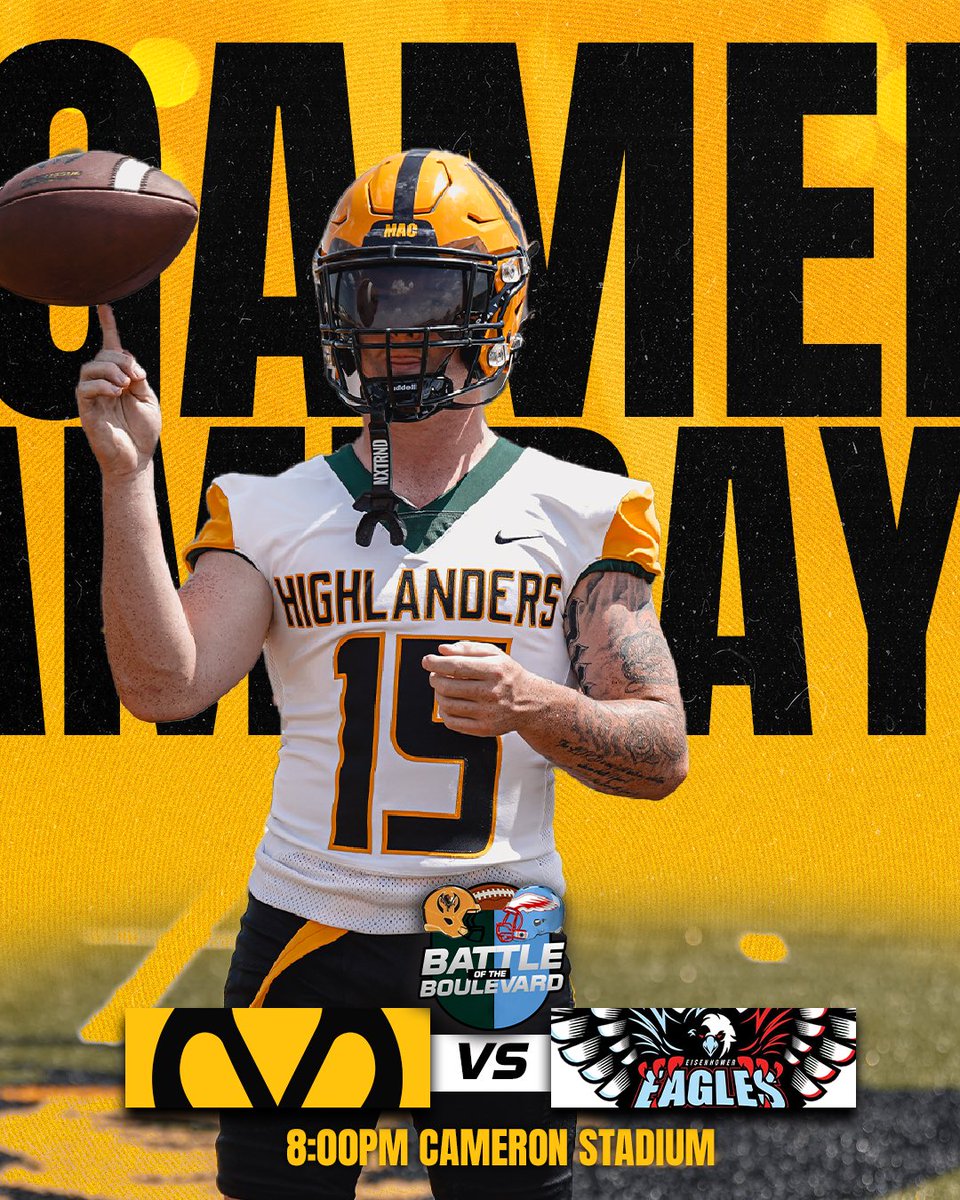 MacHighlanders's tweet photo. Battle of the Boulevard tonight at Cameron Stadium! We are excited for a great night of football! See everyone tonight!

🏈 vs. Lawton Ike
📍 Cameron Stadium
⏰ 8:00pm
🎟 Purchase at the gate or online
📺 https://t.co/zzm43csOcB https://t.co/RtWXxSbLKT