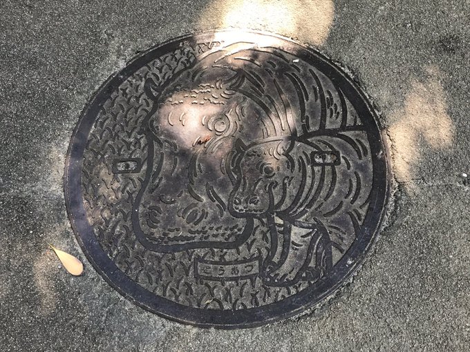 せっかくなので他のマンホールも撮った。カバ、シマウマ、ペリカン(?)の3種かな 