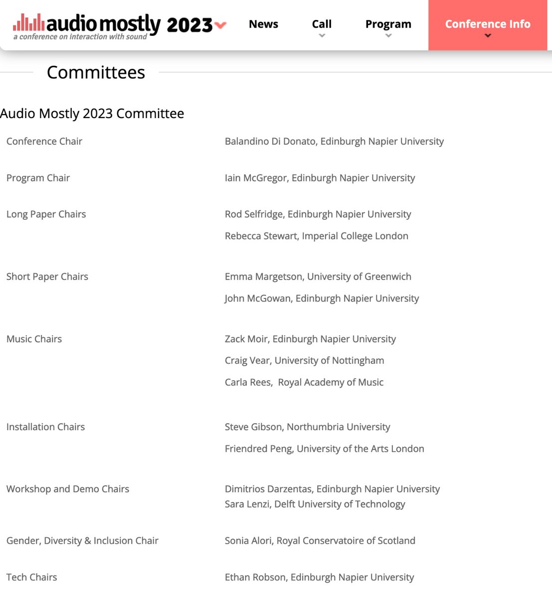 I had the pleasure of co-chairing this year's <a href="/AudioMostly/">AudioMostly</a> conference's installation session with Steve. Sadly, I couldn't make it to the conference in person, but hopefully all of you attended and enjoyed it!