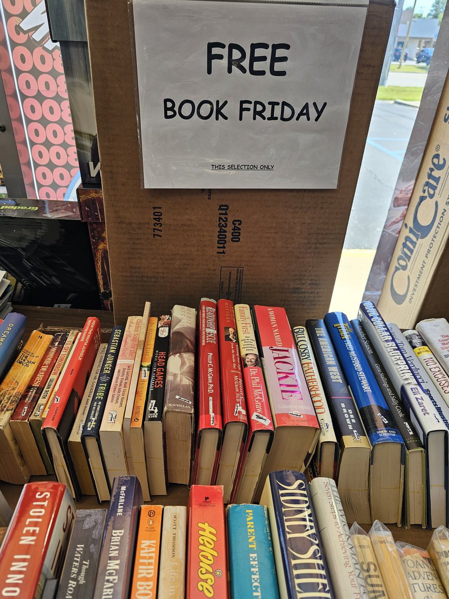 It's Friday so that means today is.....

FREE BOOK FRIDAY!!!

..... since it's Labor Day Weekend Free Book Friday will extend to Saturday this weekend!!!!  2 DAYS OF FREE BOOKS!!!

youtu.be/Iy2PplimQAc?si…

#FreeBookFriday #bringyouroldbooks #freebooks #localbookstore