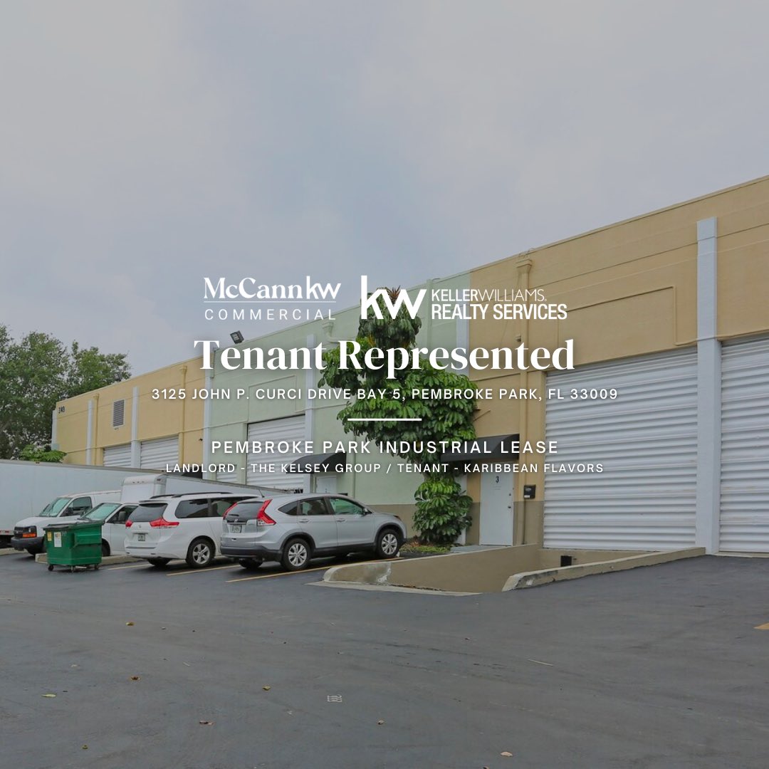 McCannCRE's tweet photo. #TENANTREPRESENTED 🤝

@angelo_CRE of McCann Commercial Network exclusively represented Karibbean Flavors on their industrial lease at 3125 John P. Curci Drive Bay 5 in Pembroke Park, FL 33009.

#FLCRE #FloridaCRE #flrealestate #floridarealestate #tenantrepisfree https://t.co/ryNENVYpYo