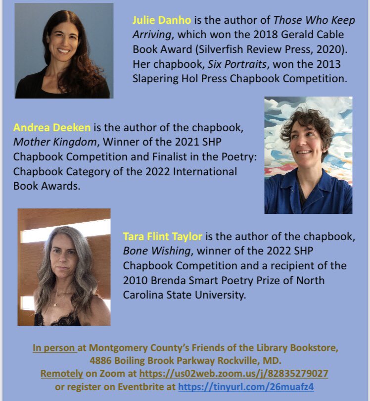Andrea Deeken (@drelo) on Twitter photo Iโm honored to be reading with these fabulous poets today at 4:30 PST/ 7:30 EST! Link in bio! ๐๐ผ๐<a href="/DanhoJulie/">Julie Danho</a> <a href="/SlaperingHol/">Slapering Hol Press</a> #taraflinttaylor #poetry #poetrycommunity Iโm honored to be reading with these fabulous poets today at 4:30 PST/ 7:30 EST! Link in bio! ๐๐ผ๐<a href="/DanhoJulie/">Julie Danho</a> <a href="/SlaperingHol/">Slapering Hol Press</a> #taraflinttaylor #poetry #poetrycommunity