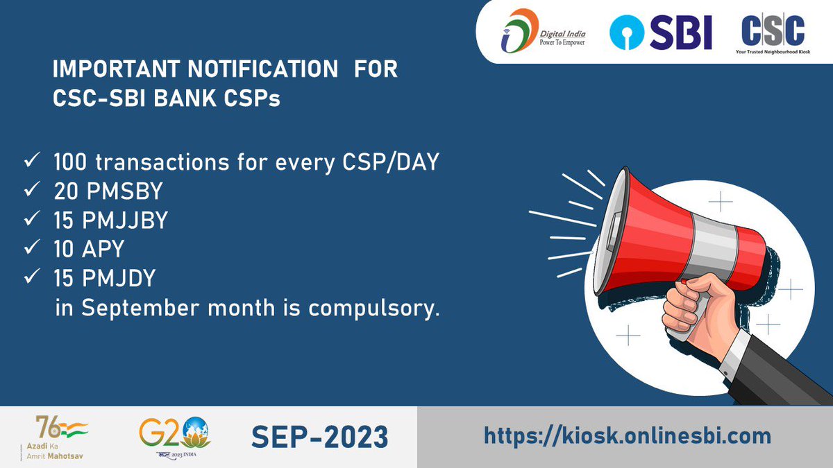 rkmishra011's tweet photo. Dear SBI CSP
Please do more and more transactions, open PMJDY Accounts &amp; enrol SSS and get good commission. 
@CSCegov_ @sanjaykrakesh https://t.co/nKWeRkdIZc