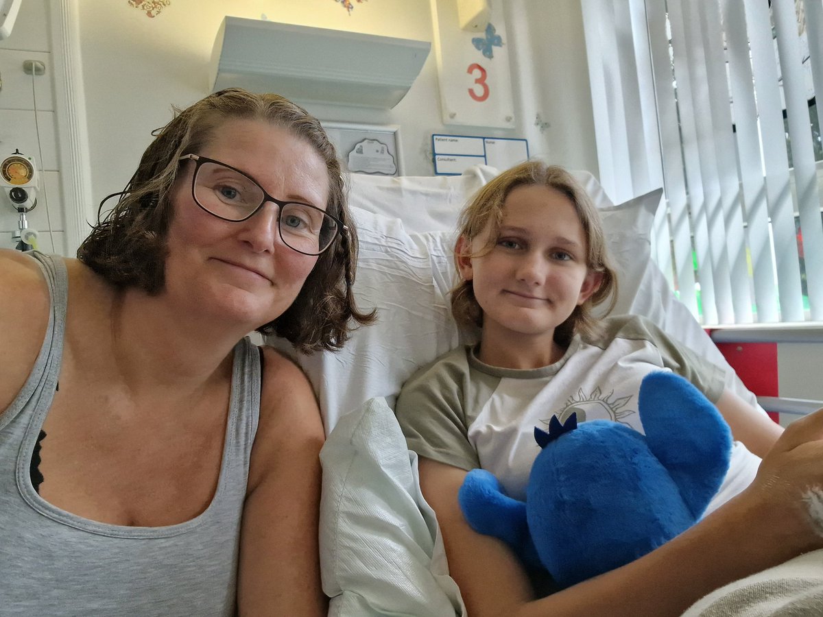Last day of the holidays and we get to spend it together ❤️ Shame it's in hospital. This girl makes me so proud. She takes it all in her stride and all the staff have commented how amazing she is. Minor op, but thankfully, not Liver related 😊