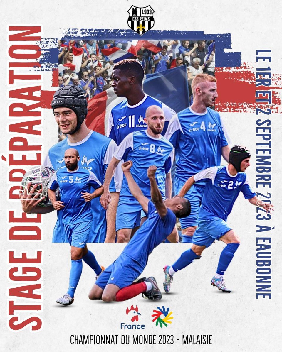 CSSReims's tweet photo. 🇫🇷 ÉQUIPE DE FRANCE :

Rassemblement de rentrée pour l’Équipe de France de football sourds ! 💼

(1/4) https://t.co/9kKhVPTsUI