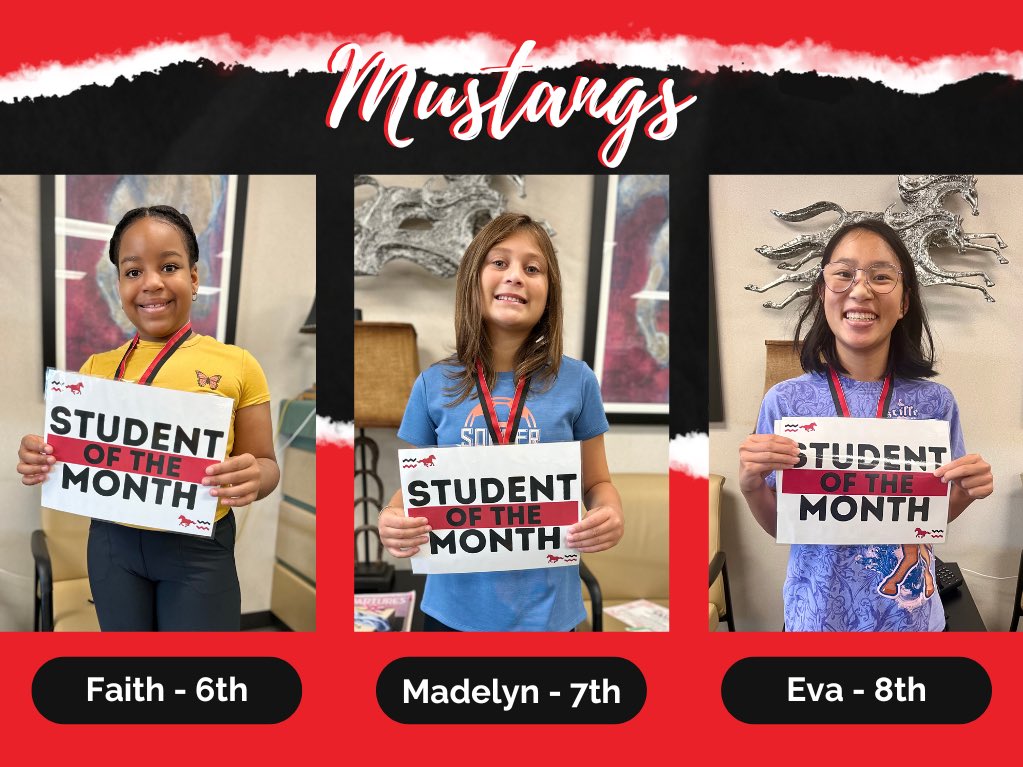 Yesterday, we celebrated our first set of Mustang Students of the Month! These three students come to school every day with a Mustang Mindset to be kind, do their best, show their Mustang PRIDE, and show up! <a href="/MichaelLeMoyne/">Michael LeMoyne</a> <a href="/FultonZone7/">Dr. Crumbley</a> <a href="/FultonCoSchools/">FultonCountySchools</a>