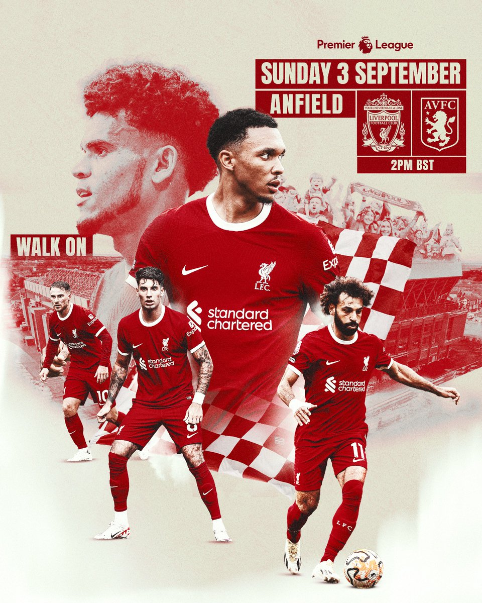 LFC's tweet photo. 🔴 MATCHDAY 🔴

We return to Anfield for the visit of Aston Villa 🏟

#WalkOn | #LIVAVL https://t.co/mtnbJysl9k