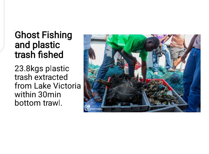 Results from the conducted bottom trawl clean up in Lake Victoria, 23.8kgs of  plastic trash and disposed fishing gear was fished within 30min.
@routetofood @HBSNairobi 
@OsiepeSango @UririSJC @AYCAssembly2023 
#RouteToFoodKe
#LetLakeVictoriaBreatheAgain