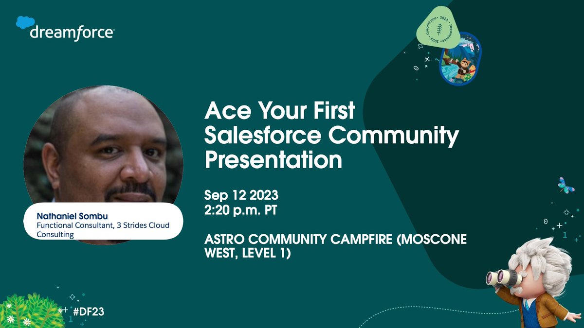 Heading to Dreamforce? Dreamin' of being a speaker one day? Join <a href="/SalesforceSilv1/">SalesforceSilvia</a> and I as we explore how you can start speaking at Salesforce events and ace you first Salesforce community presentation #DF23 #AwesomeAdmin #AwesomeAdmins