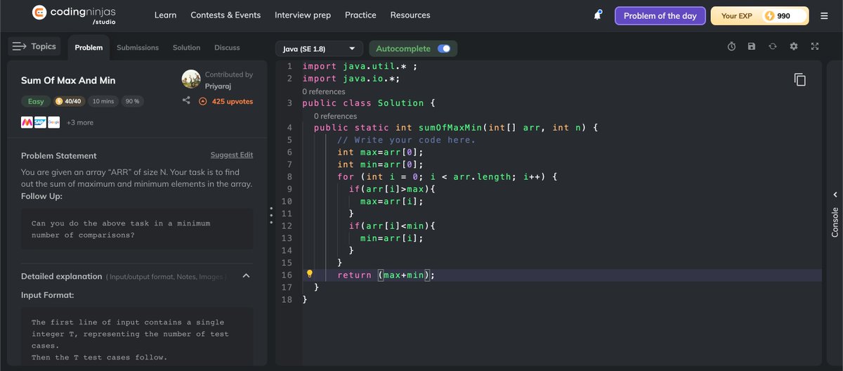 Saket_Kaswa's tweet image. Day 20 of Coding Ninjas Slayground. #NinjaSlayground #CodingNinjasStudio @CodingNinjasOff @drinkslaycoffee