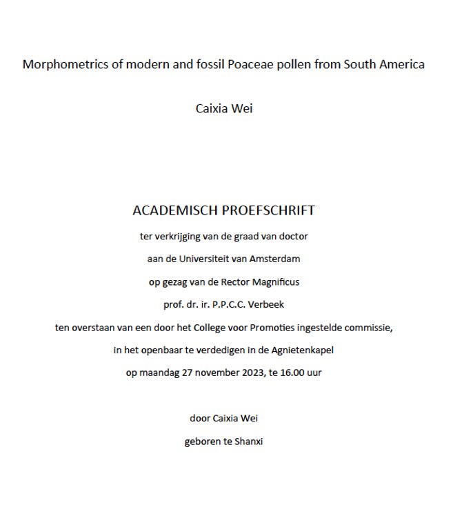 I cannot believe I finished my Ph.D. in time <a href="/IBED_UvA/">IBED</a>  <a href="/ELD_IBED_UvA/">Ecosystem & Landscape Dynamics (ELD) department</a> !! Thanks to my promotors, <a href="/CarinaHoorn/">Carina Hoorn</a> @jardine_phil <a href="/palaeolim/">William Gosling</a> for standing by and supporting me. I want to share this moment with all of you and announce that I am open to work for the next academic journey!