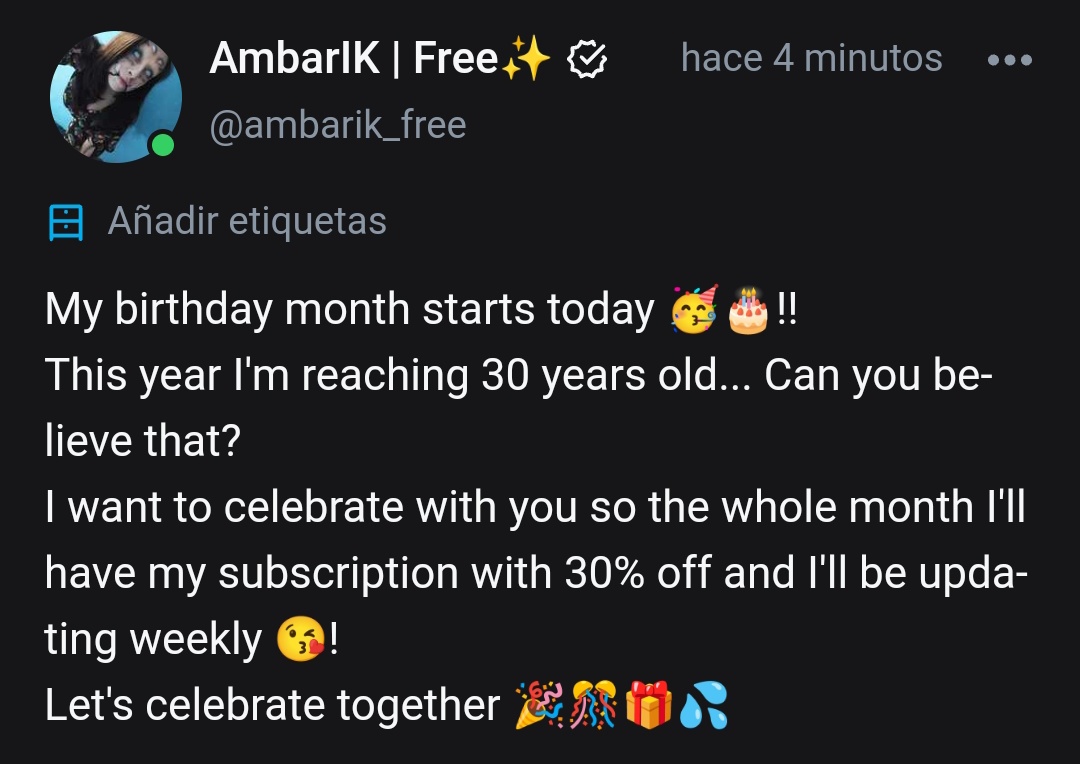 AmbarIKOF's tweet photo. Let's celebrate my birthday month with weekly updates and 30% off 😘🎊🎉

https://t.co/wrX6iqFcGC

#onlyfans #onlyfansbabe https://t.co/rZia4juXqu