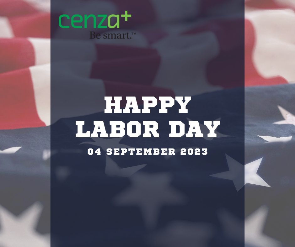 CenzaSmart's tweet photo. Cenza, Inc. will be closed in observance of the Labor Day Holiday Monday, September 4th, 2023. https://t.co/bSkNb3yd3z