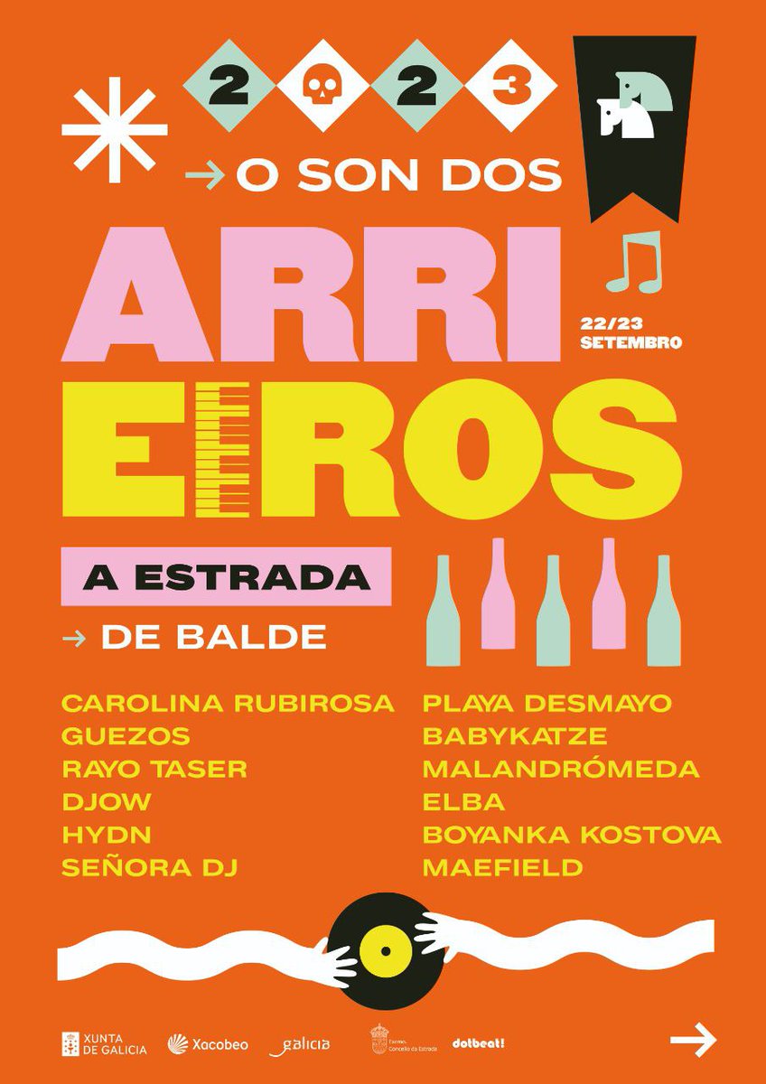 🧡 Xa está aquí O son dos arrieiros 2023!

🗓️Esta mañá tivo lugar o acto de presentación do festival que se celebrará os días 22 e 23 de de setembro en #AEstrada.

🎸Non perdades ocasión de gozar coa mellor música emerxente galega!