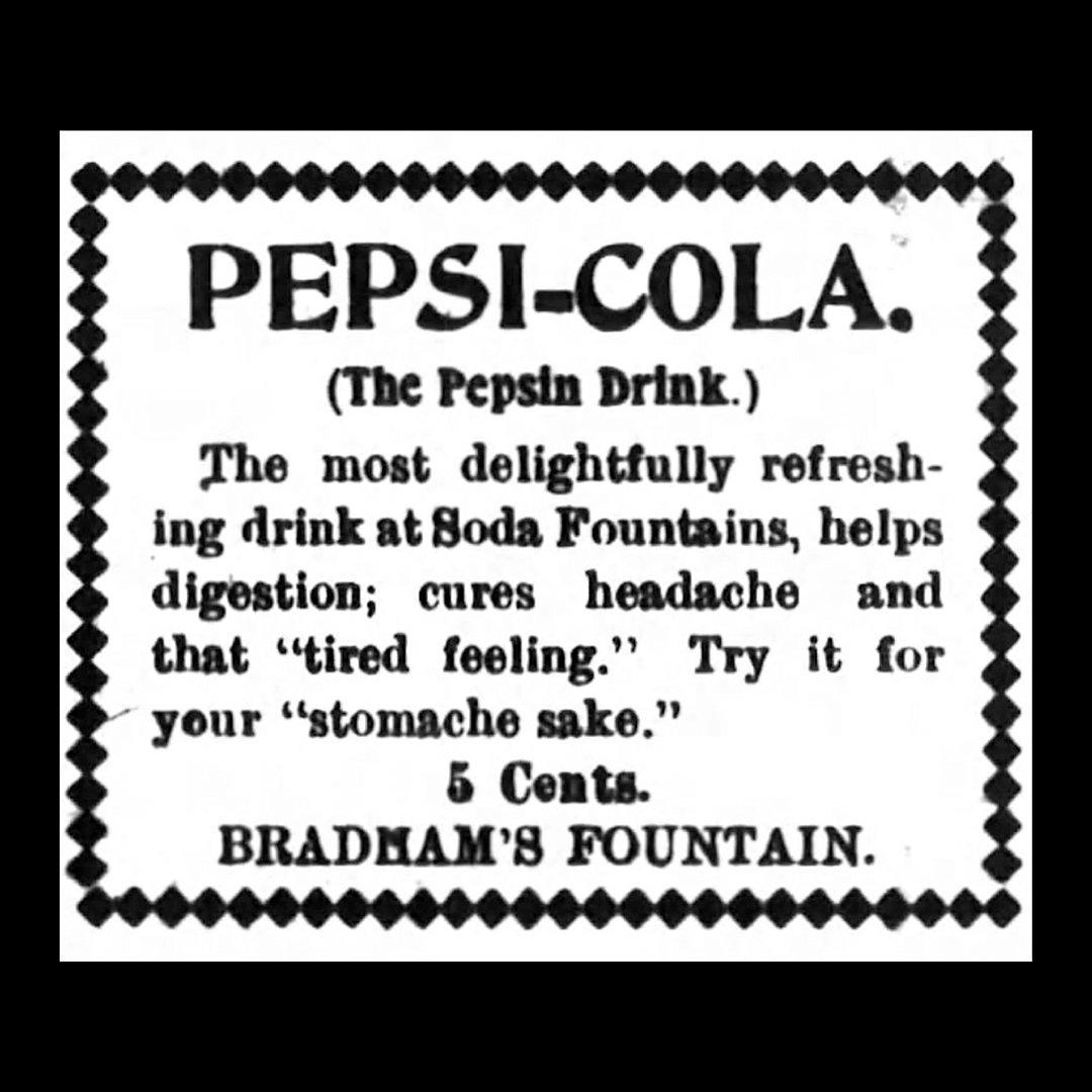 pepsi's tweet photo. Our FIRST advertisement ever dating back to 1902. What do you think? 👀 #Pepsi125 https://t.co/Tj96RPNfyS