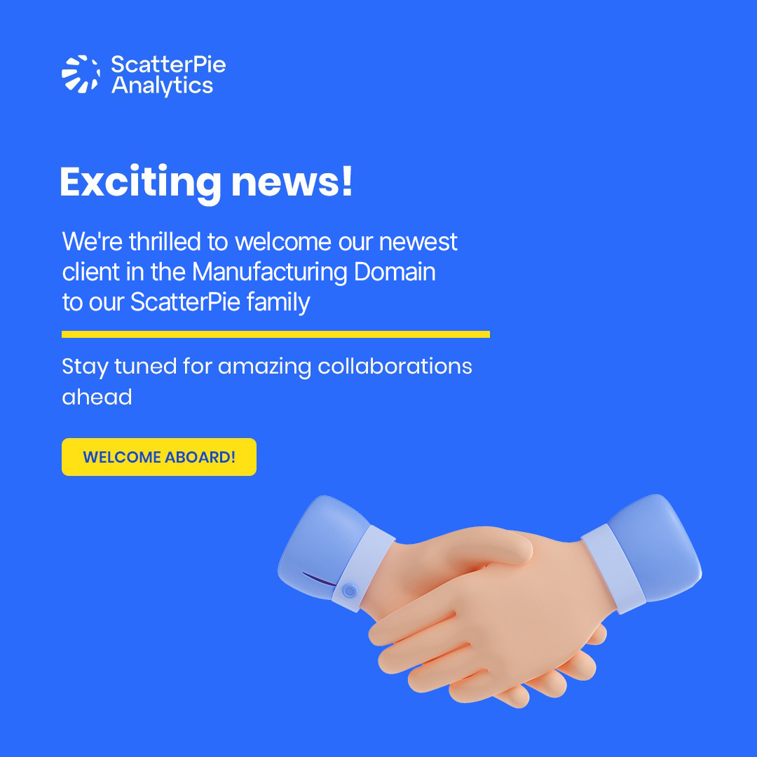 WeAreScatterPie's tweet photo. 🌟Exciting News! New Manufacturing Client Joins ScatterPie 🏭 ✨

We are thrilled to announce a significant milestone in our journey. We extend a warm welcome to a leading manufacturing organization joining our esteemed clientele.

#ScatterpieAnalytics #Manufacturing https://t.co/WyQFmJYAw3