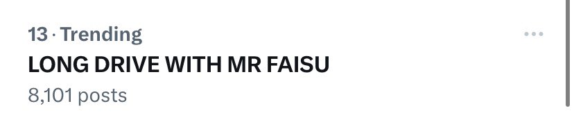 diary_fainat's tweet photo. And we are trending guy’s!!!!! Alhamdulliah…

LONG DRIVE WITH MR FAISU https://t.co/Yyb4Ay7oEe