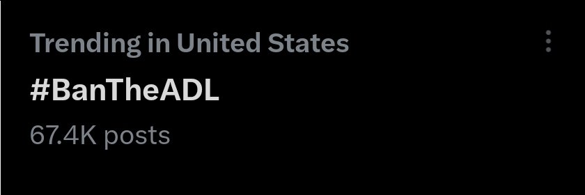 9mmsmg's tweet photo. The tag #BanTheADL is still trending. It's curious how the big "right" pages aren't joining in. https://t.co/D29QcyClNc