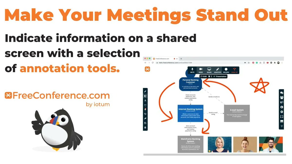 FreeConference's tweet image. FreeConference.com&apos;s annotation tool!
Guide participants through your #presentation using #annotation tools to indicate and markup important details while sharing your screen in real-time!

#videoconference #remotework #webinar #seminar #online #seminaronline
