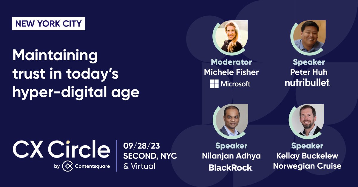 Brand and customer relationships are like any relationship–they rely on trust. Trust in today’s digital age is paramount for building and retaining customers.

Learn more at #CXcircleNYC: okt.to/59ITLf

#CXcircle2023 #MoreHumanAnalytics #DXA #DigitalExperience