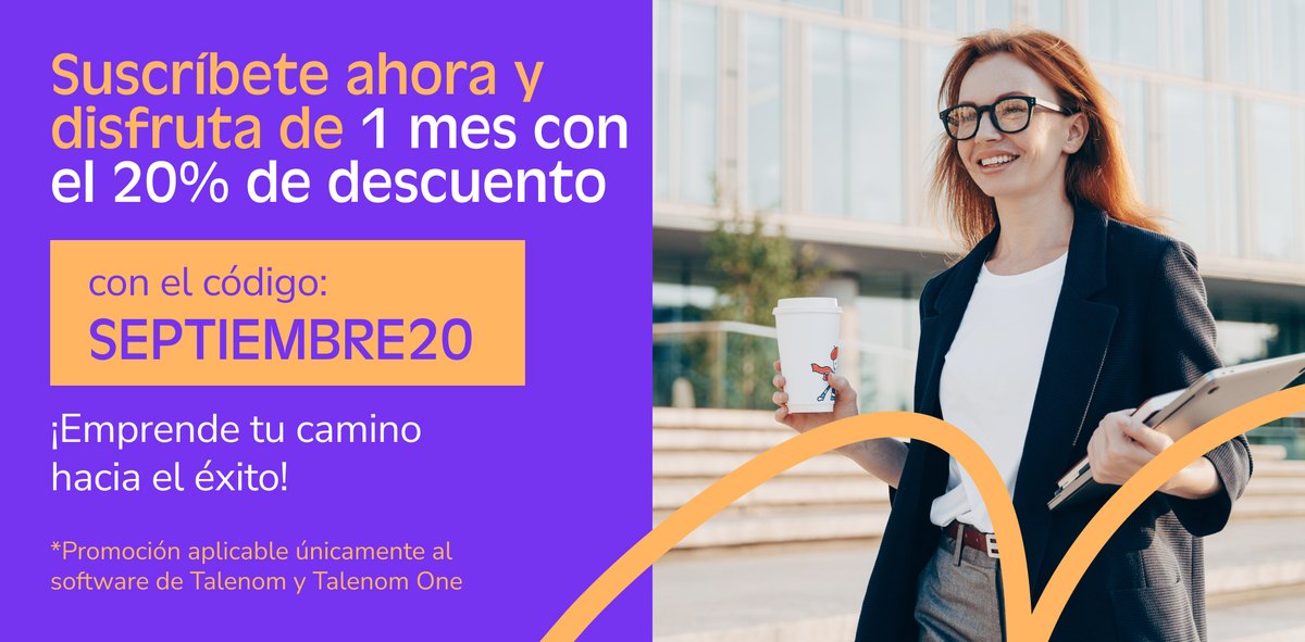 🔔PROMO🔔 Llega septiembre, el mes de nuevos comienzos y retos. Desde Talenom queremos acompañarte para que no tengas que preocuparte por nada y estés totalmente seguro de que tu #negocio está en las mejores manos. ​👉bit.ly/44wagUV