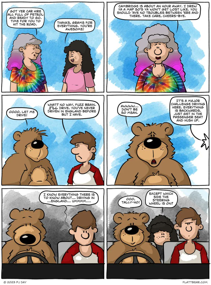 Wrong Side of the Road #flattbear #comics