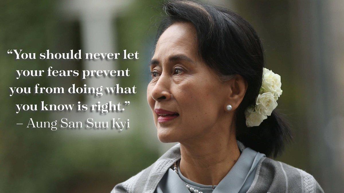Aung San Suu Kyi, is a human rights activist, Nobel Peace Prize winner, politician and opposition leader in Myanmar.