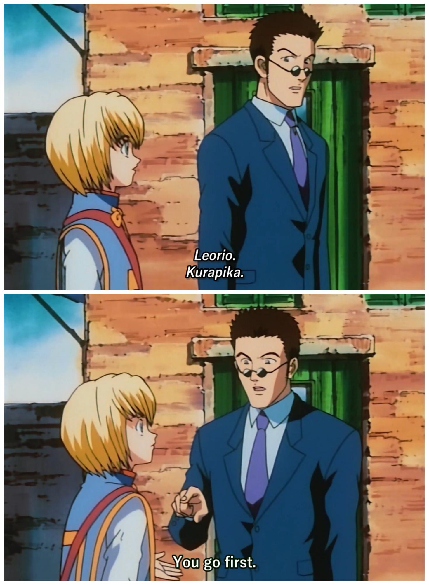 meme but with Leorio and Kurapika