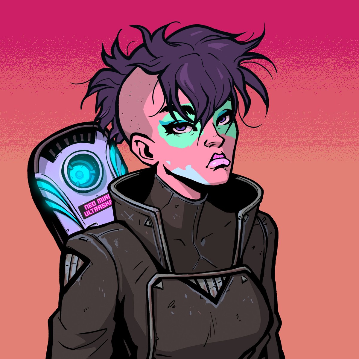 The adventures of Malory Content, <a href="/discosolaris/">Disco Solaris</a>
Moebius Pioneer and general badass, continue. 
---------
Malory tugs at the collar of her black coat, doing what she can to protect her face from the severe cross-wind. Her hair dances like dark fire above her head. [1/6]