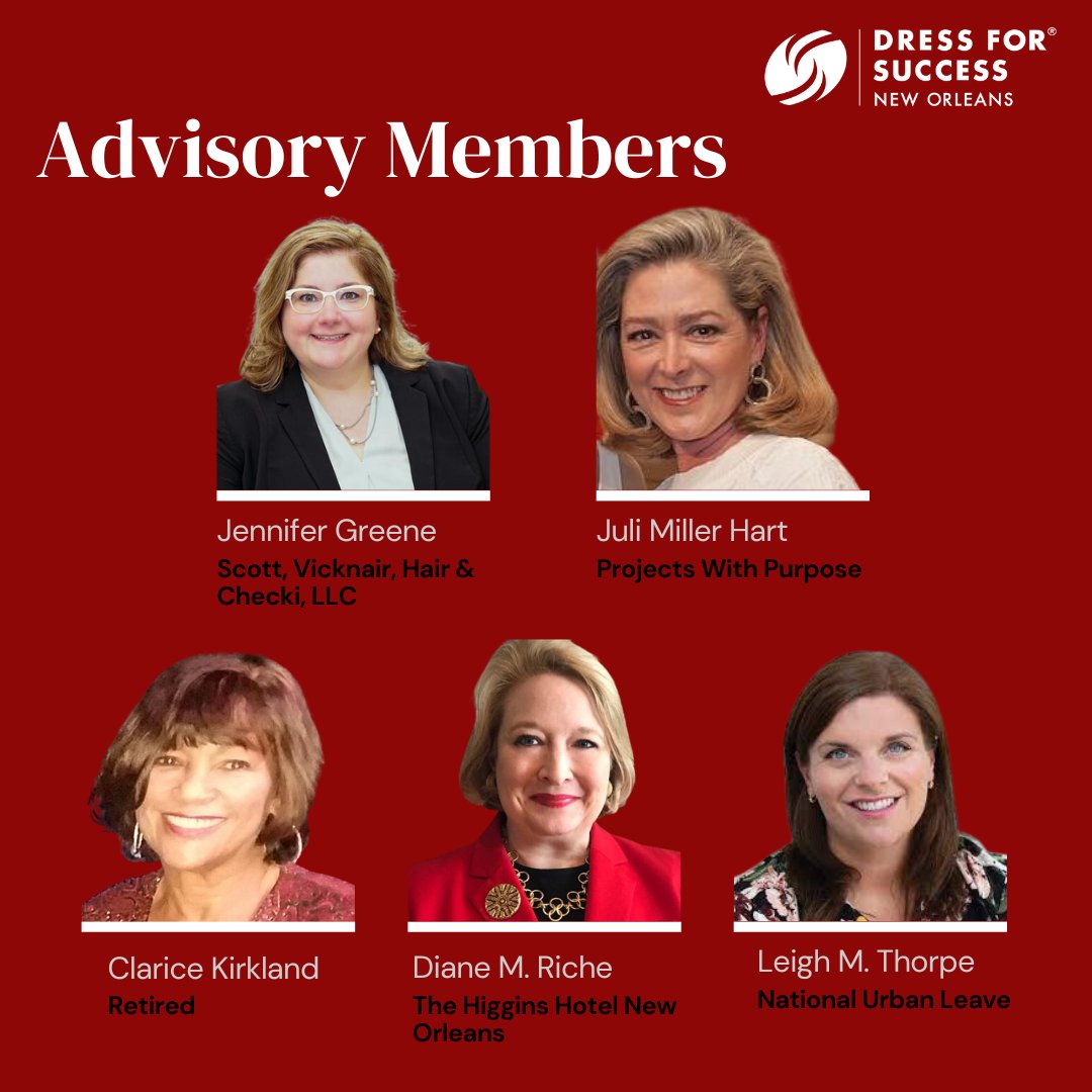 Last, but certainly not least...meet our awesome Advisory Members! If you aren't new here, you'll know what an important role these women play at DFS New Orleans.